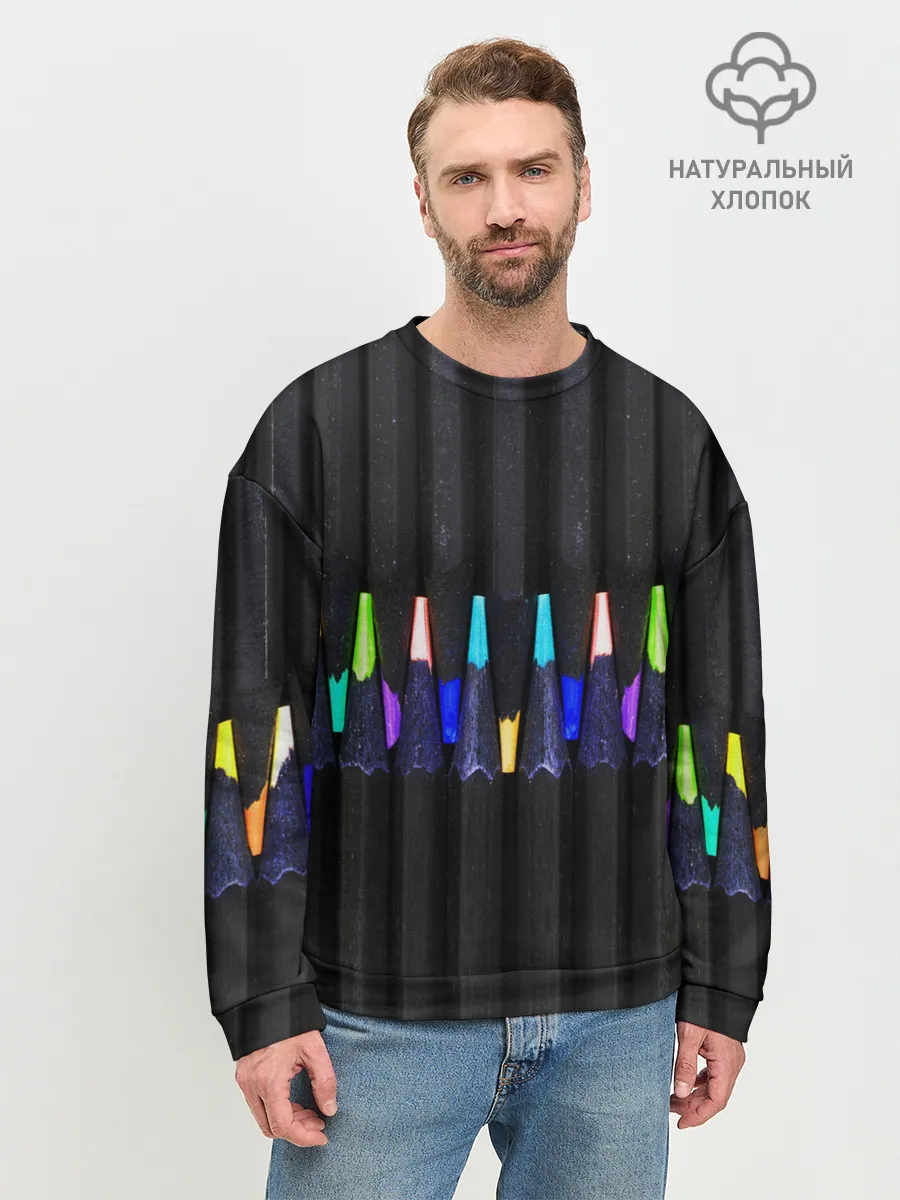 Мужской свитшот базовый / Цветные Карандаши