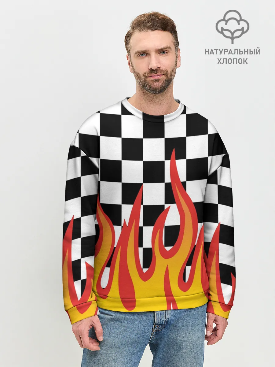 Мужской свитшот базовый / ОГОНЬ / УЗОР / PATTERN