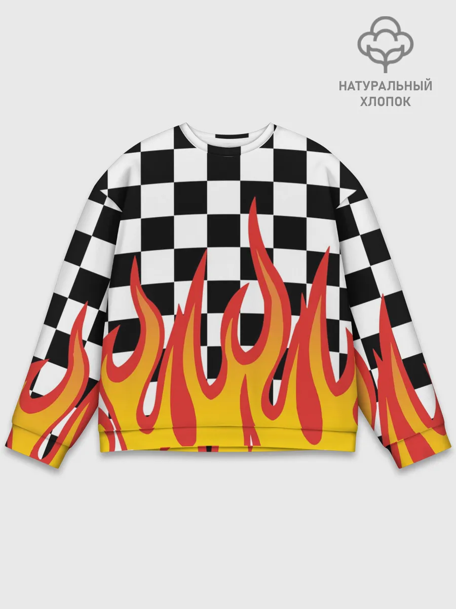 Мужской свитшот базовый / ОГОНЬ / УЗОР / PATTERN