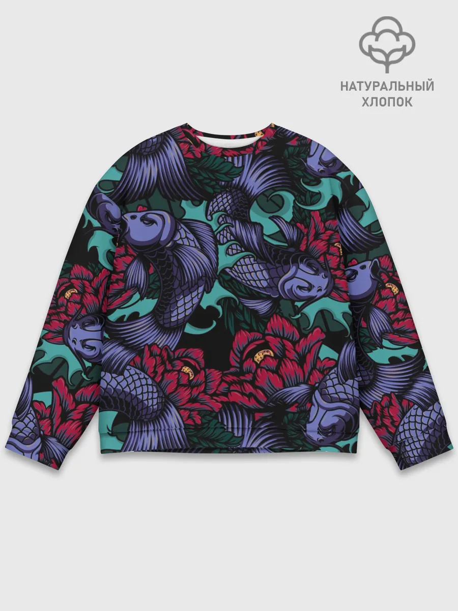 Мужской свитшот базовый / Японские карпы