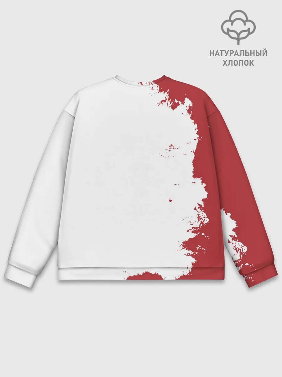 Мужской свитшот базовый / Аста Чёрный клевер красный дым