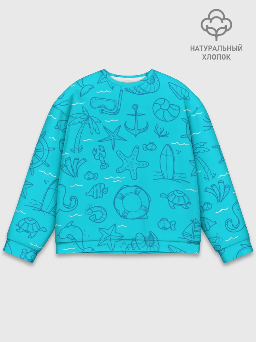 Мужской свитшот базовый / Морская тема