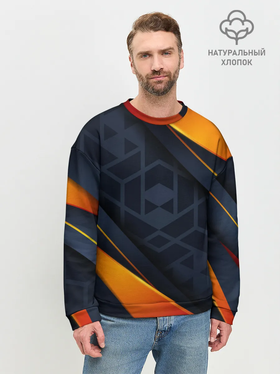 Мужской свитшот базовый / BLACK ORANGE