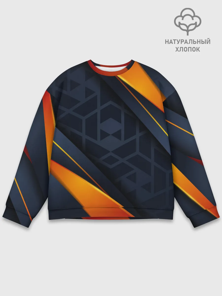 Мужской свитшот базовый / BLACK ORANGE