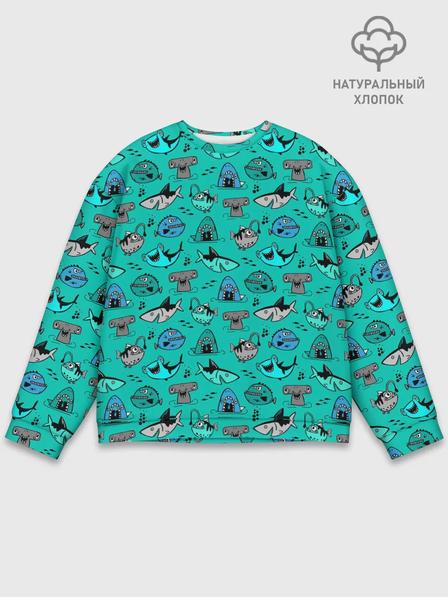 Мужской свитшот базовый / Морские рыбки