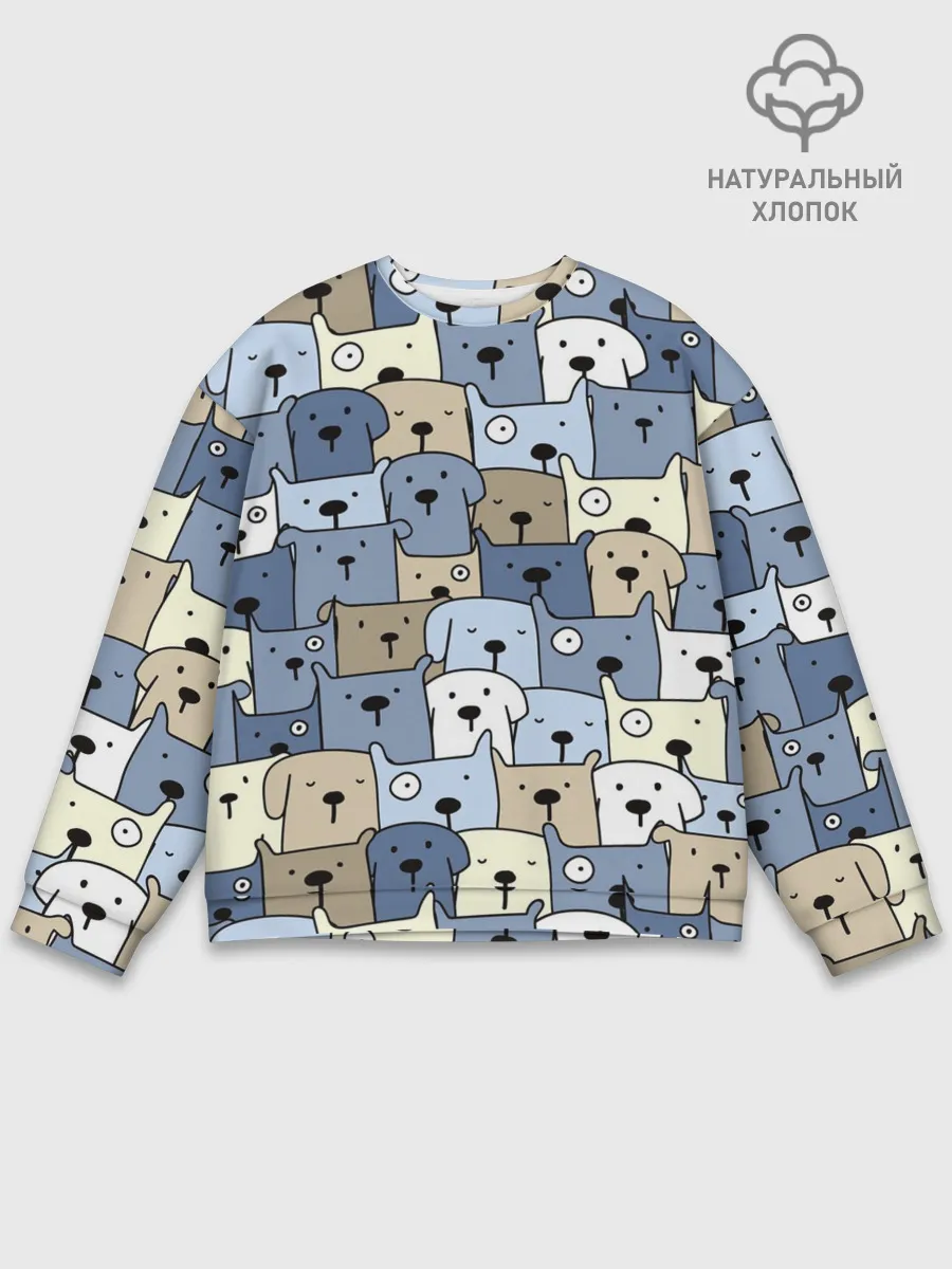 Мужской свитшот базовый / Собачки рисунок паттерном