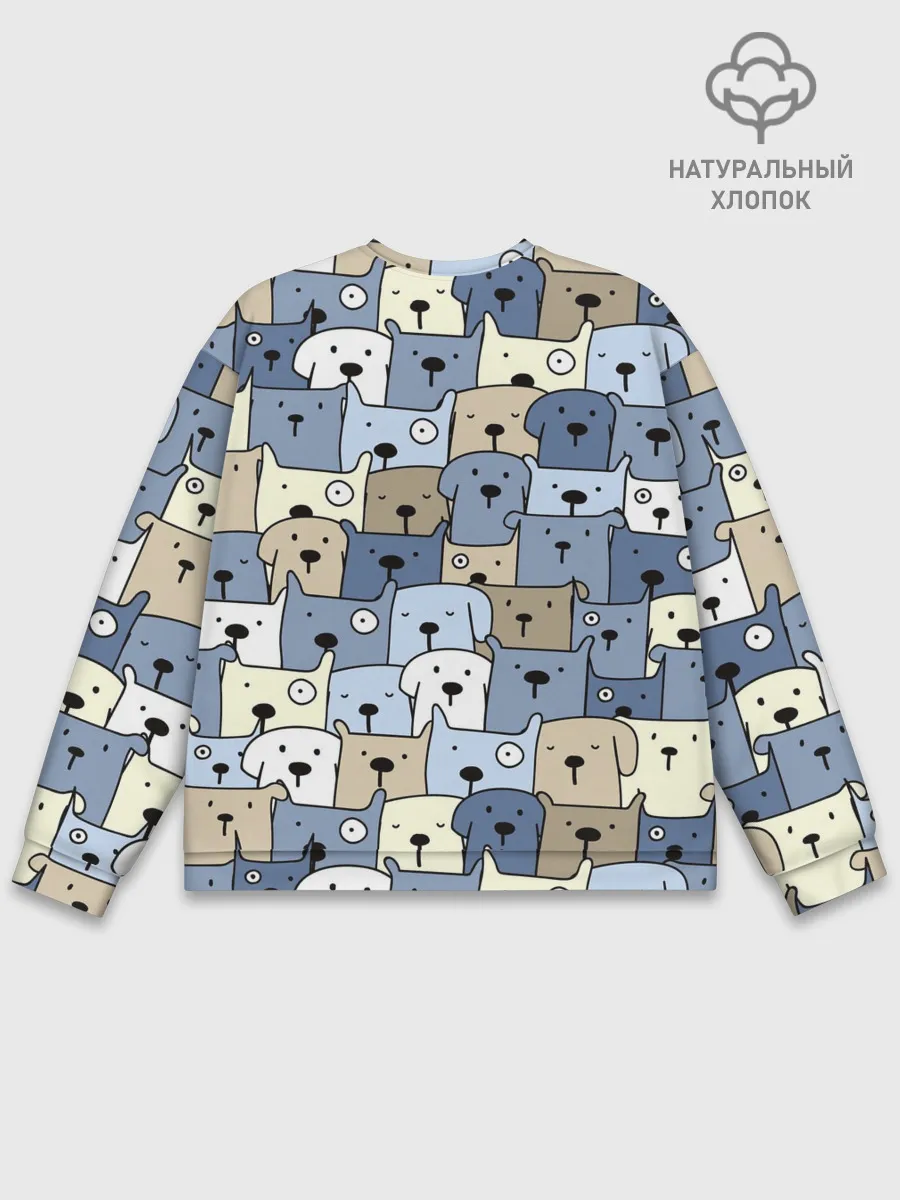 Мужской свитшот базовый / Собачки рисунок паттерном