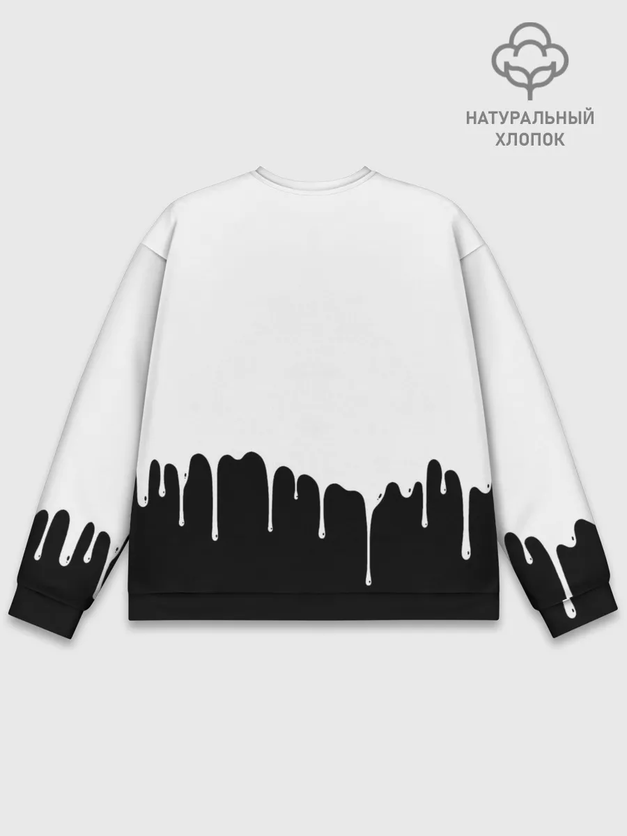 Мужской свитшот базовый / Черный Аста белая краска