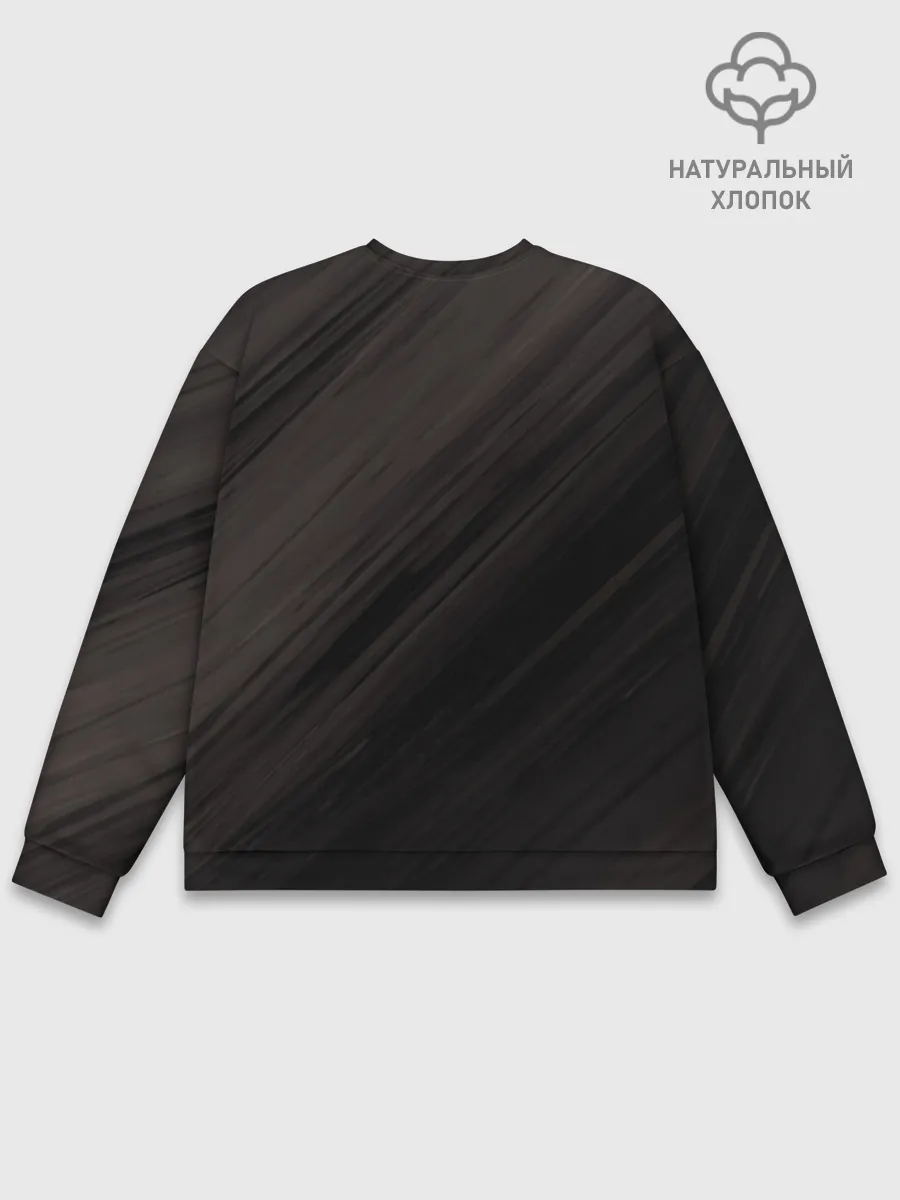 Мужской свитшот базовый / Чёрный клевер Аста в розовом