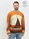 Мужской свитшот базовый / Кораблик на закате