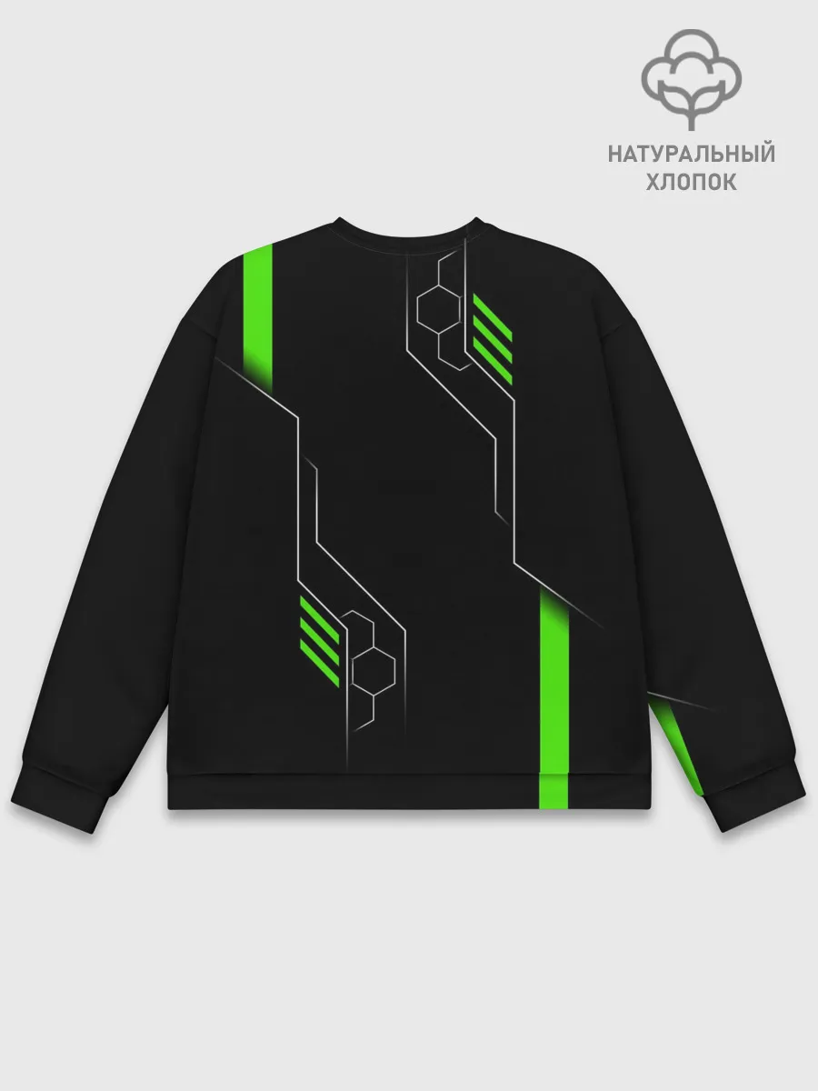 Мужской свитшот базовый / ФУТУРИСТИЧНАЯ БРОНЯ | ЗЕЛЕНАЯ