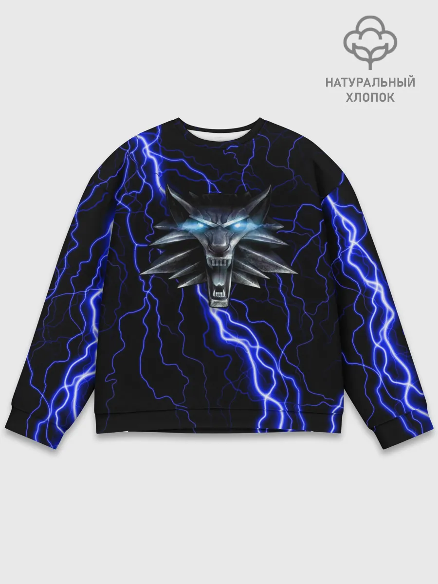 Мужской свитшот базовый / THE WITCHER МОЛНИЯ BLUE