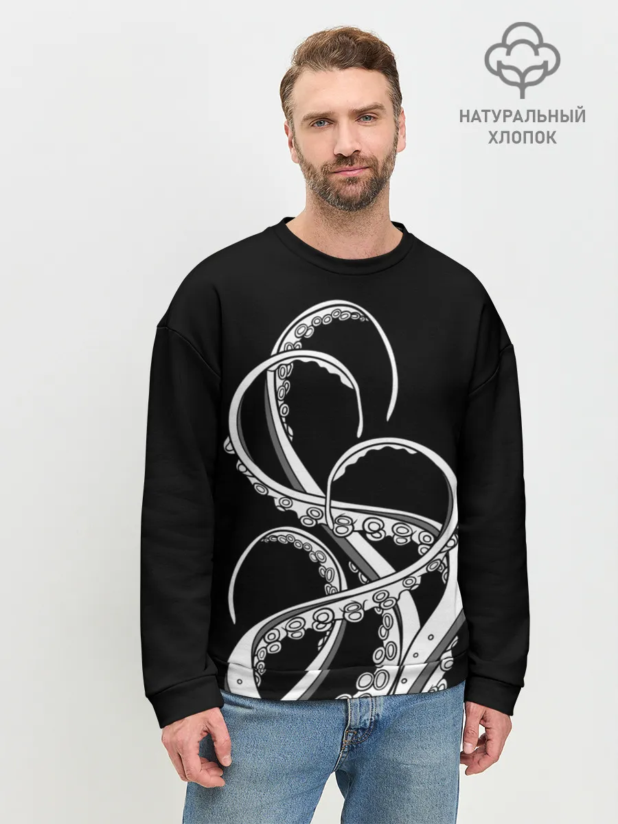 Мужской свитшот базовый / Octopus Black and White