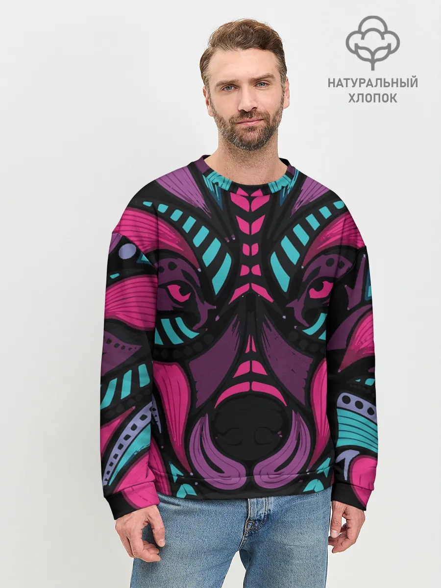 Мужской свитшот базовый / Морда волка