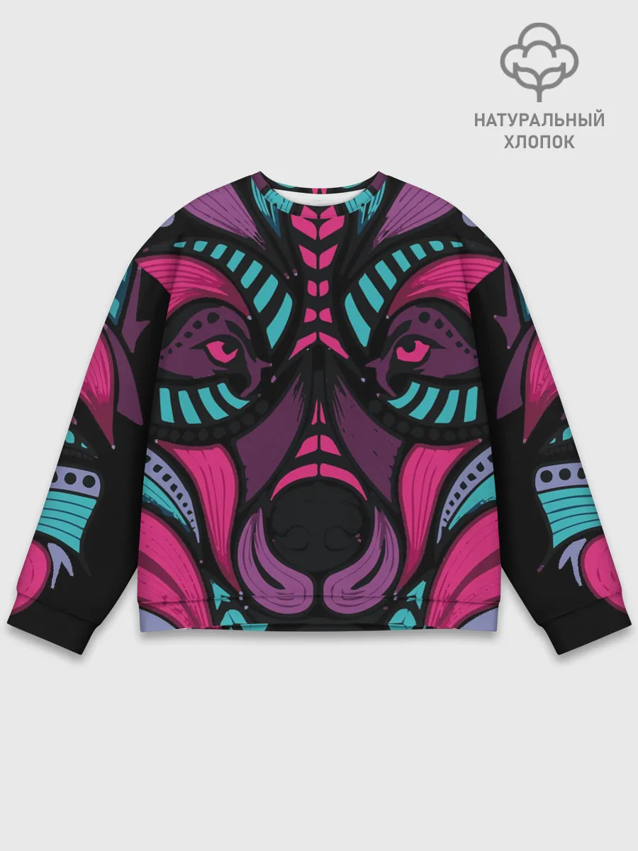 Мужской свитшот базовый / Морда волка