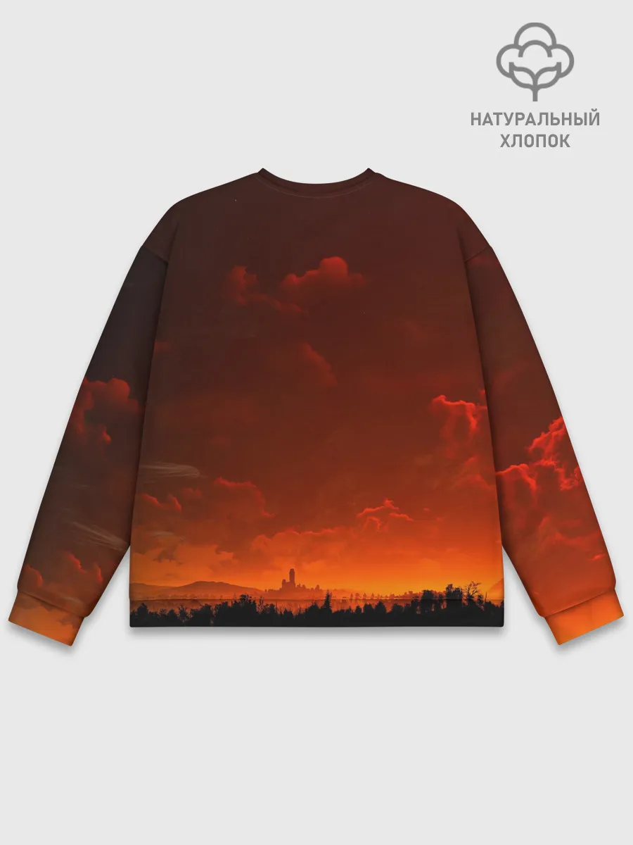 Мужской свитшот базовый / Кровавый закат