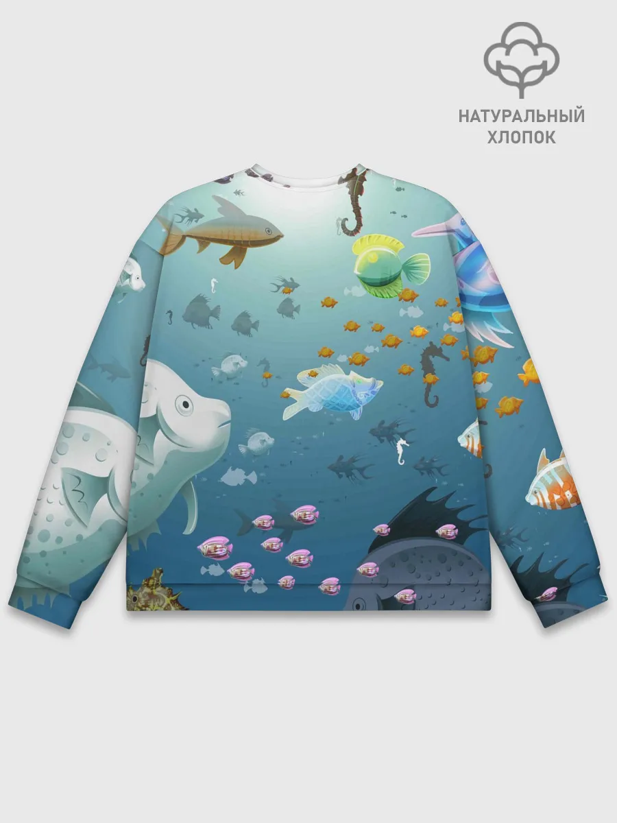 Мужской свитшот базовый / Мультяшные рыбки | Пляжная