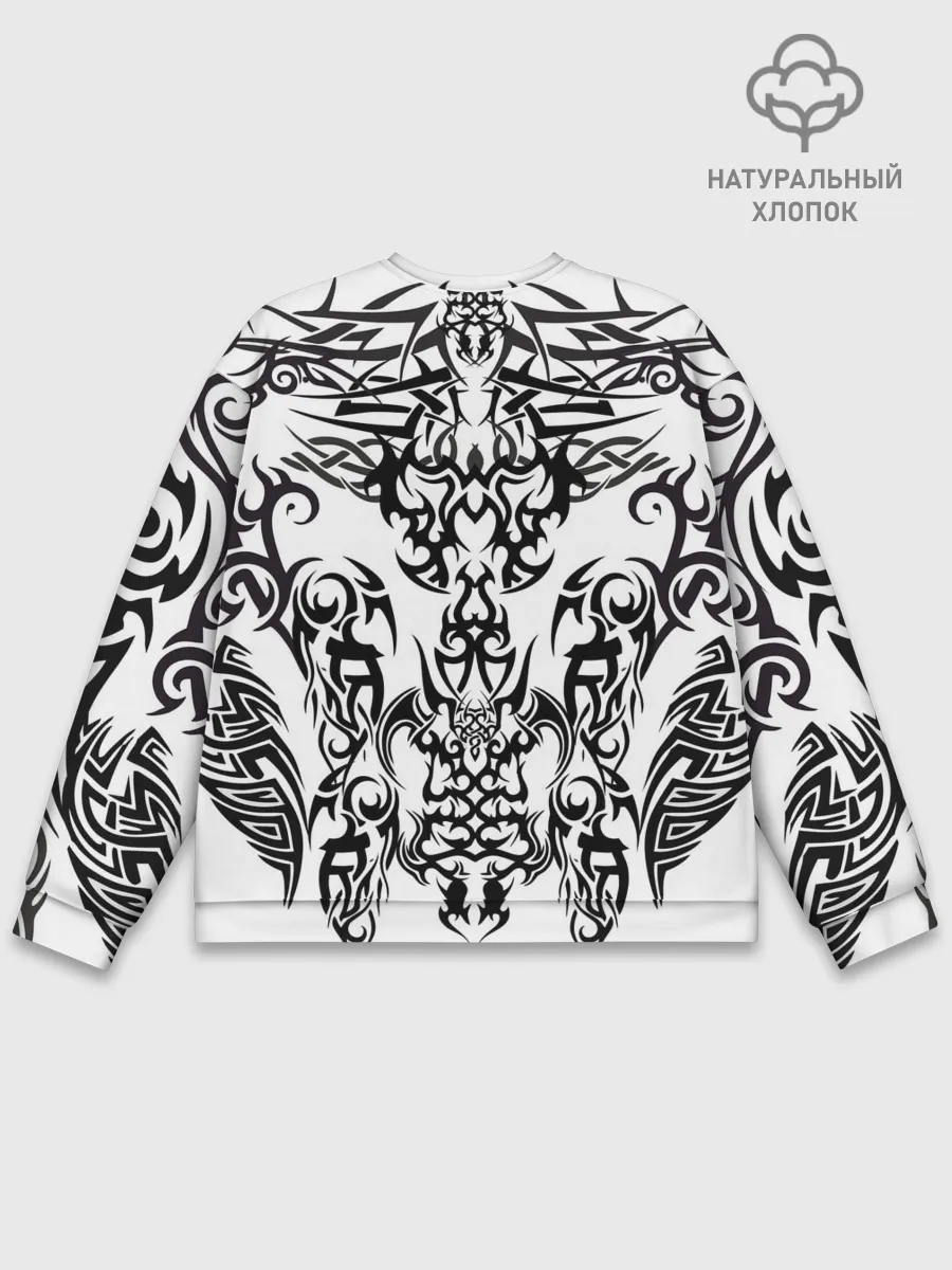 Мужской свитшот базовый / ТАТУ ЧЕРНО БЕЛОЕ УЗОР