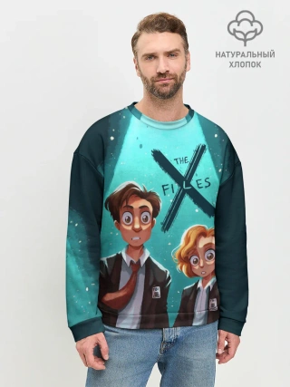 Мужской свитшот базовый / Fox Mulder and Dana Scully