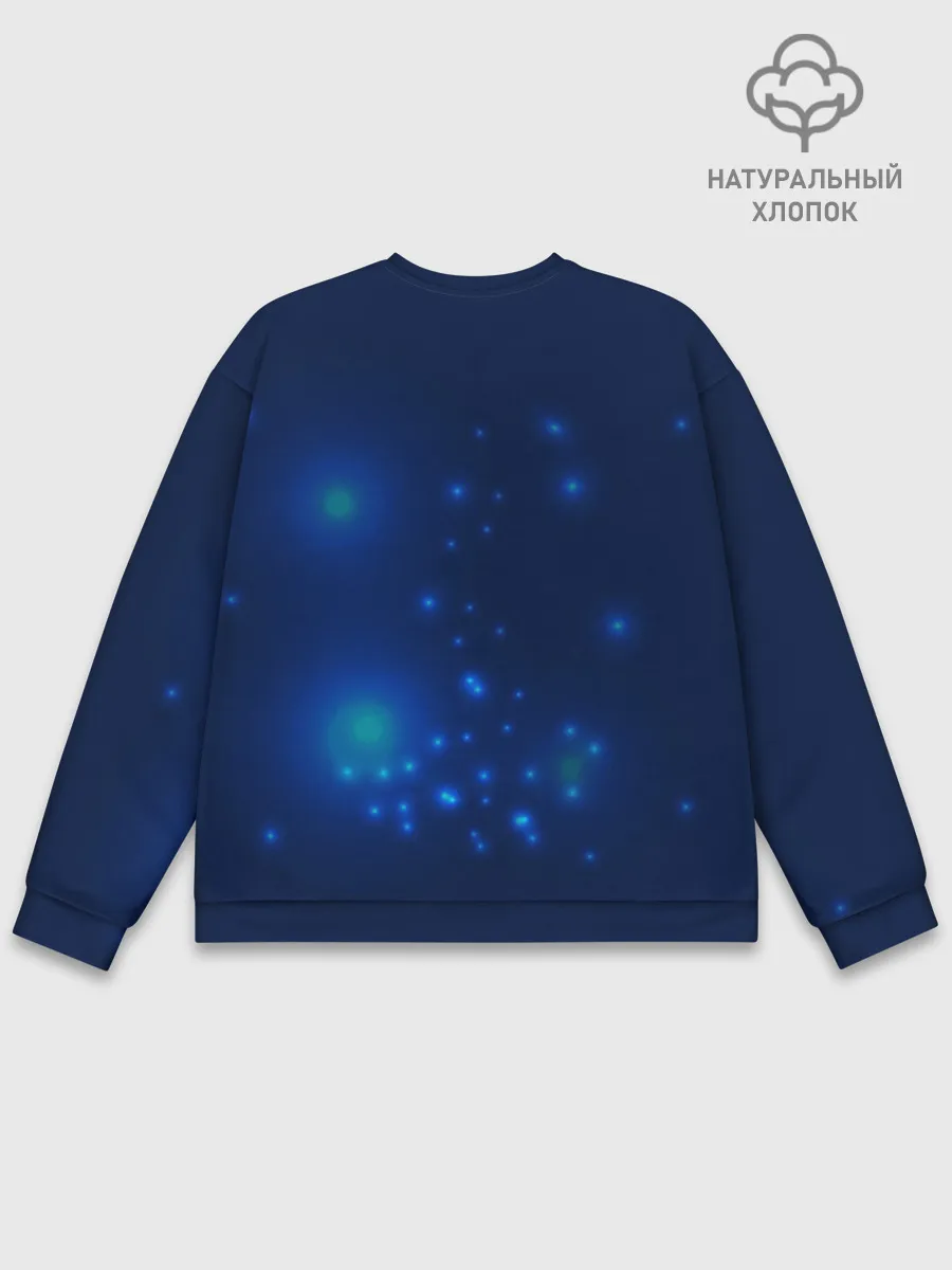Мужской свитшот базовый / Медуза на синем