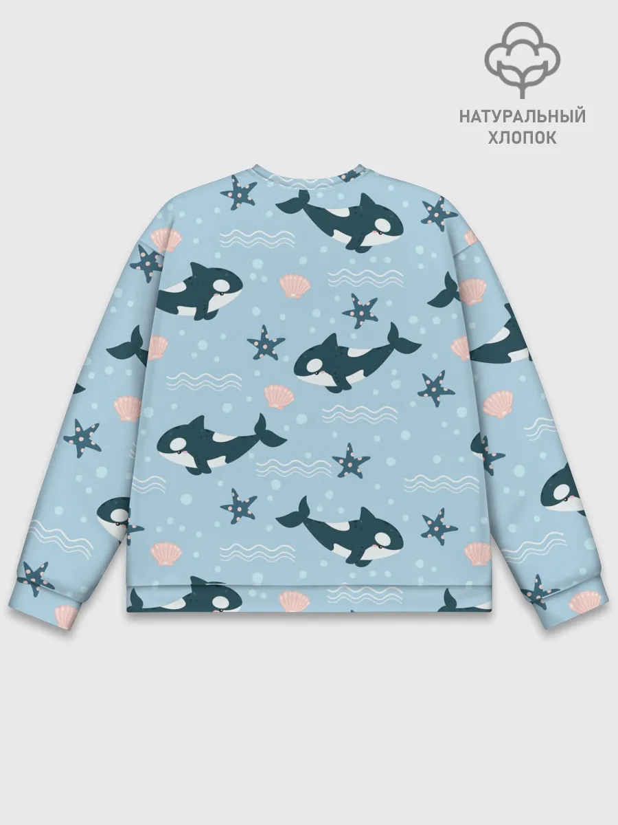 Мужской свитшот базовый / Косатки киты