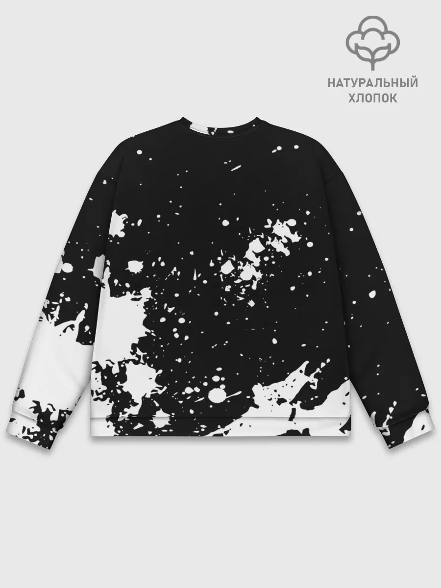 Мужской свитшот базовый / Fly High Haikyu!! черно - белый