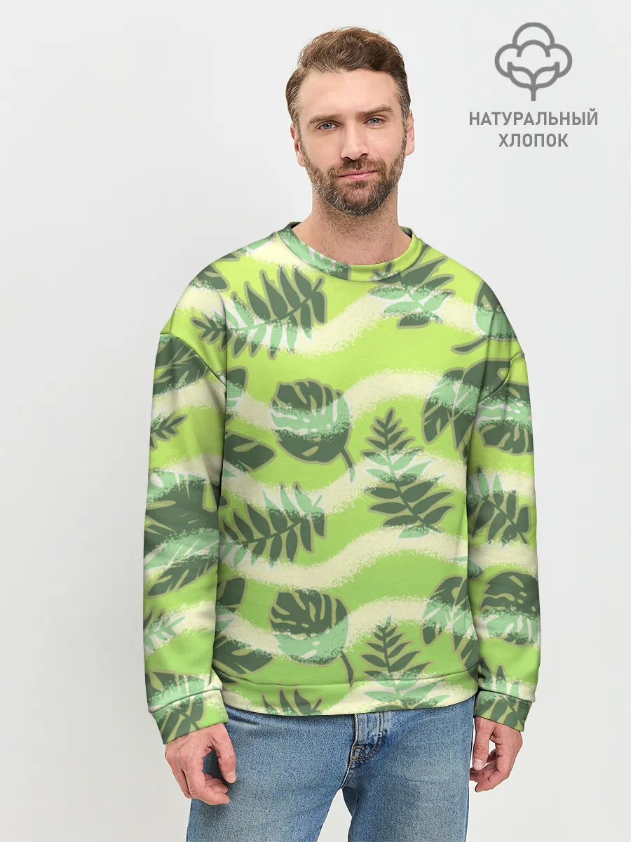 Мужской свитшот базовый / Тропический фон