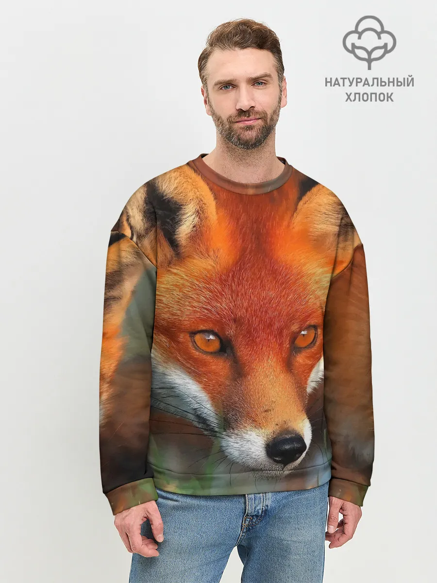 Мужской свитшот базовый / Лисица охотница