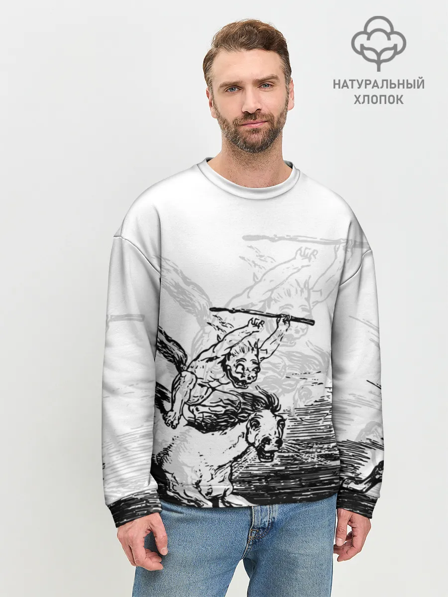 Мужской свитшот базовый / A demon on a horse