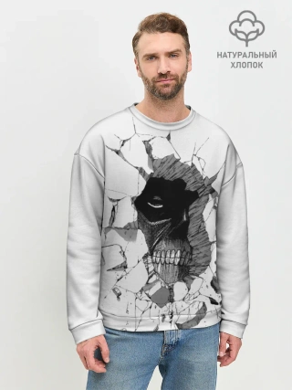 Мужской свитшот базовый / Из стены смотрит на Эрена