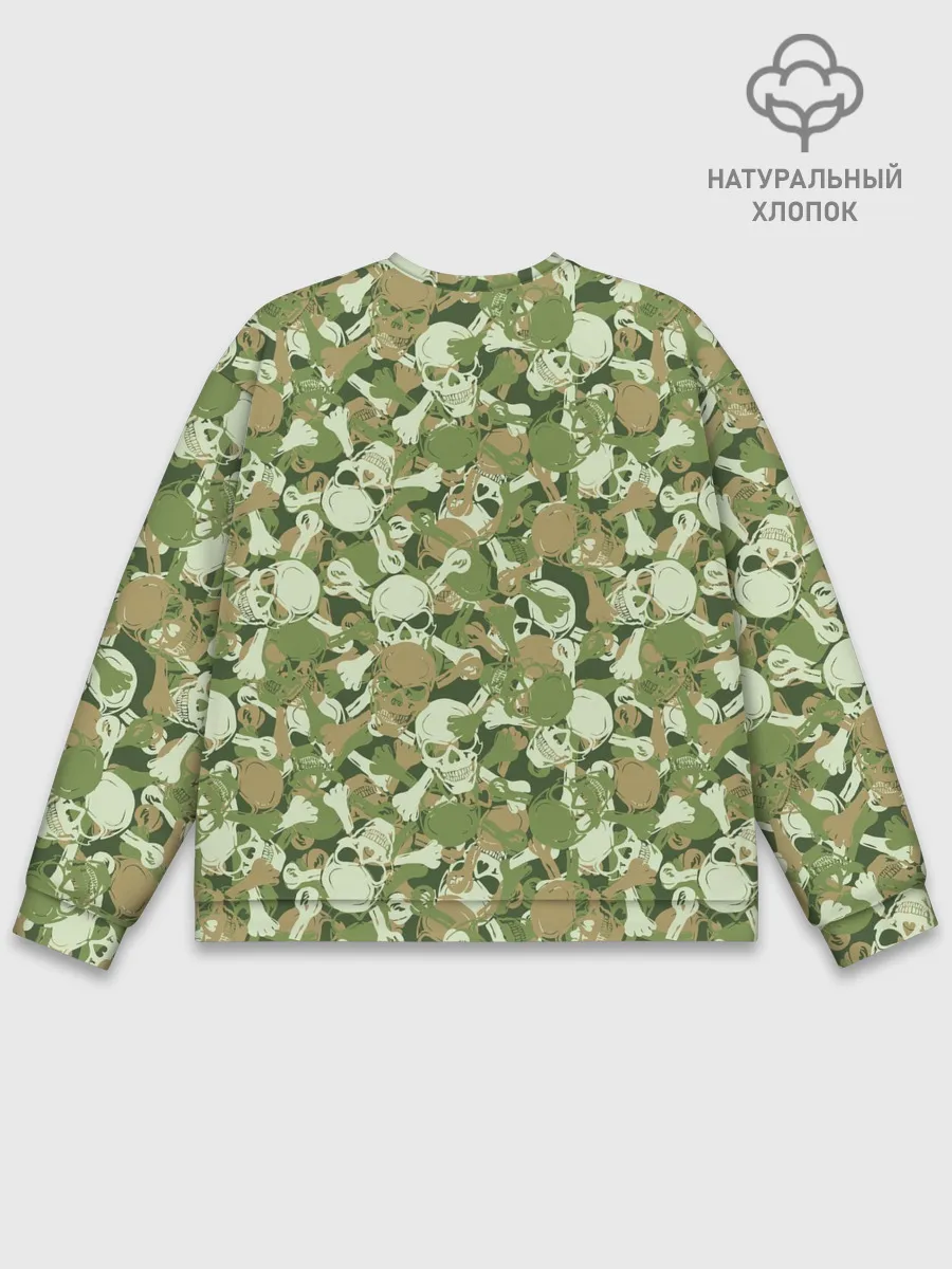 Мужской свитшот базовый / Камуфляж из черепов