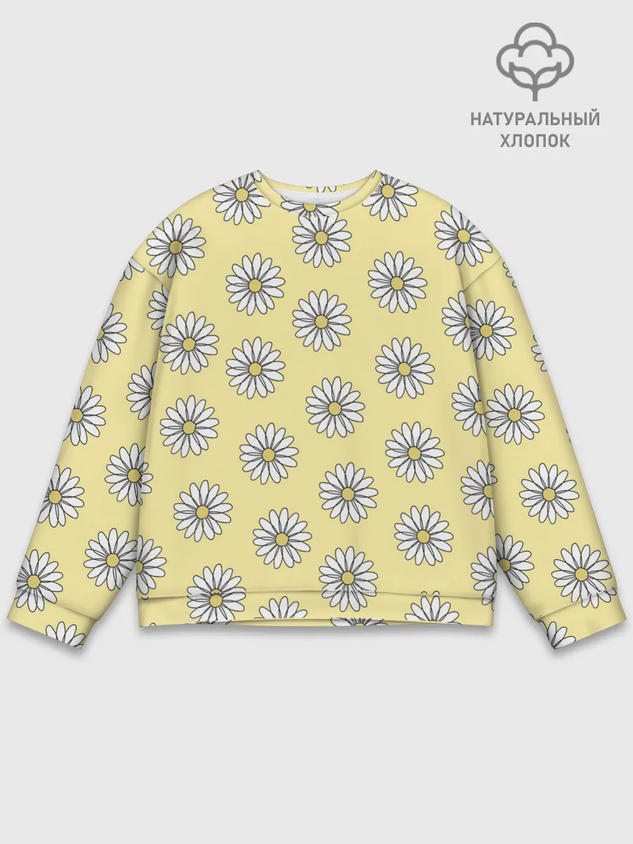 Мужской свитшот базовый / Ромашки | 2