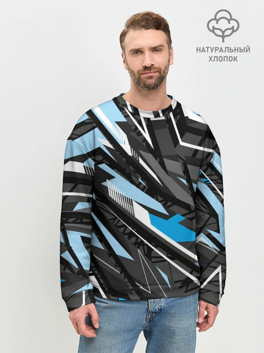 Мужской свитшот базовый / Текстура. Линия. Движение