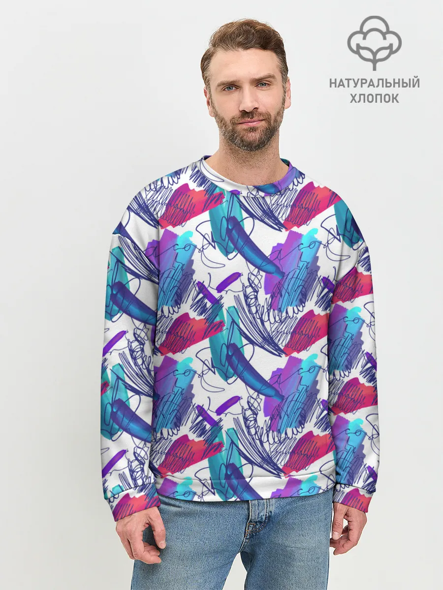 Мужской свитшот базовый / Абстракция пятна краски