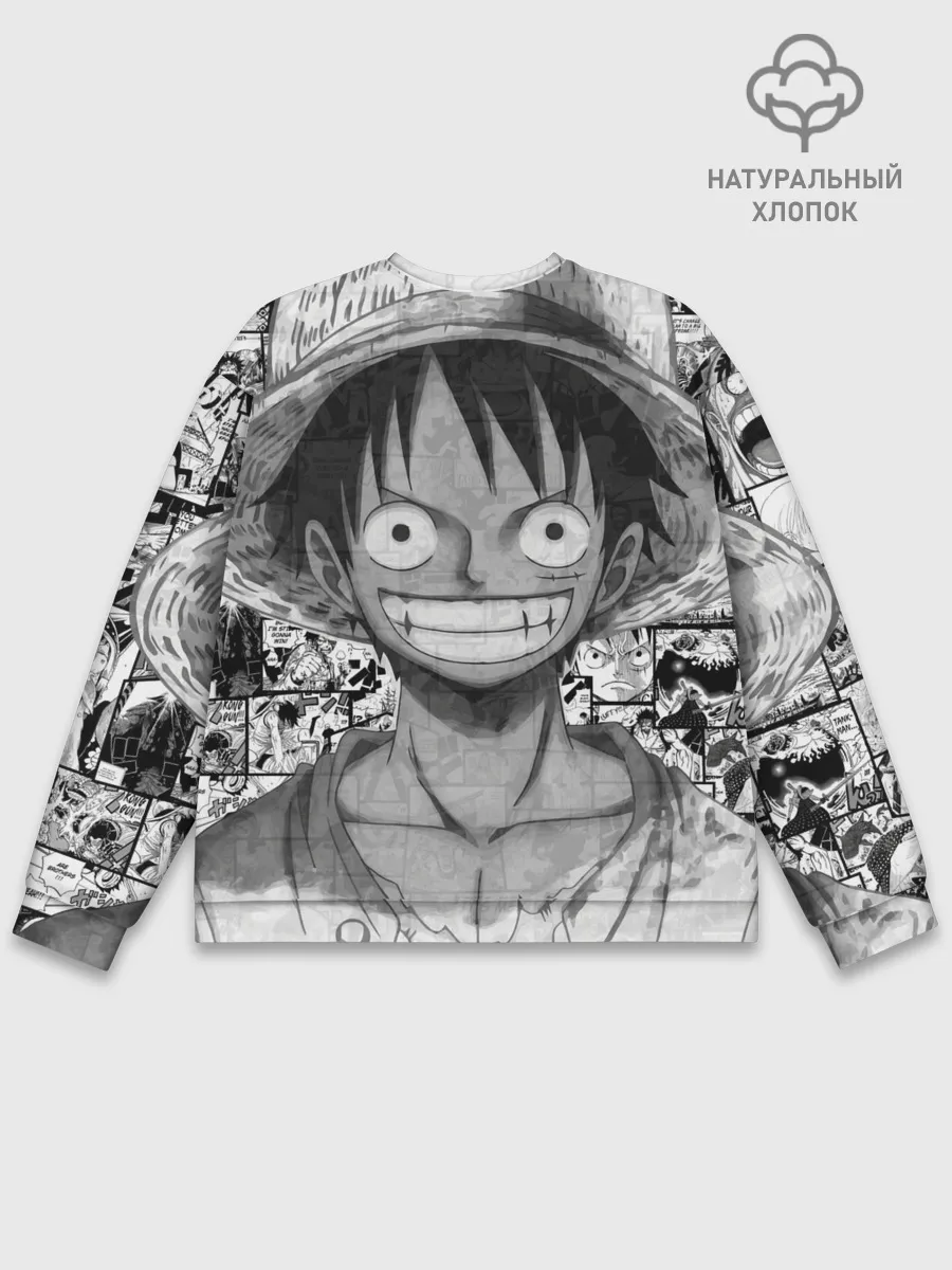 Мужской свитшот базовый / Луфи улыбается one piece