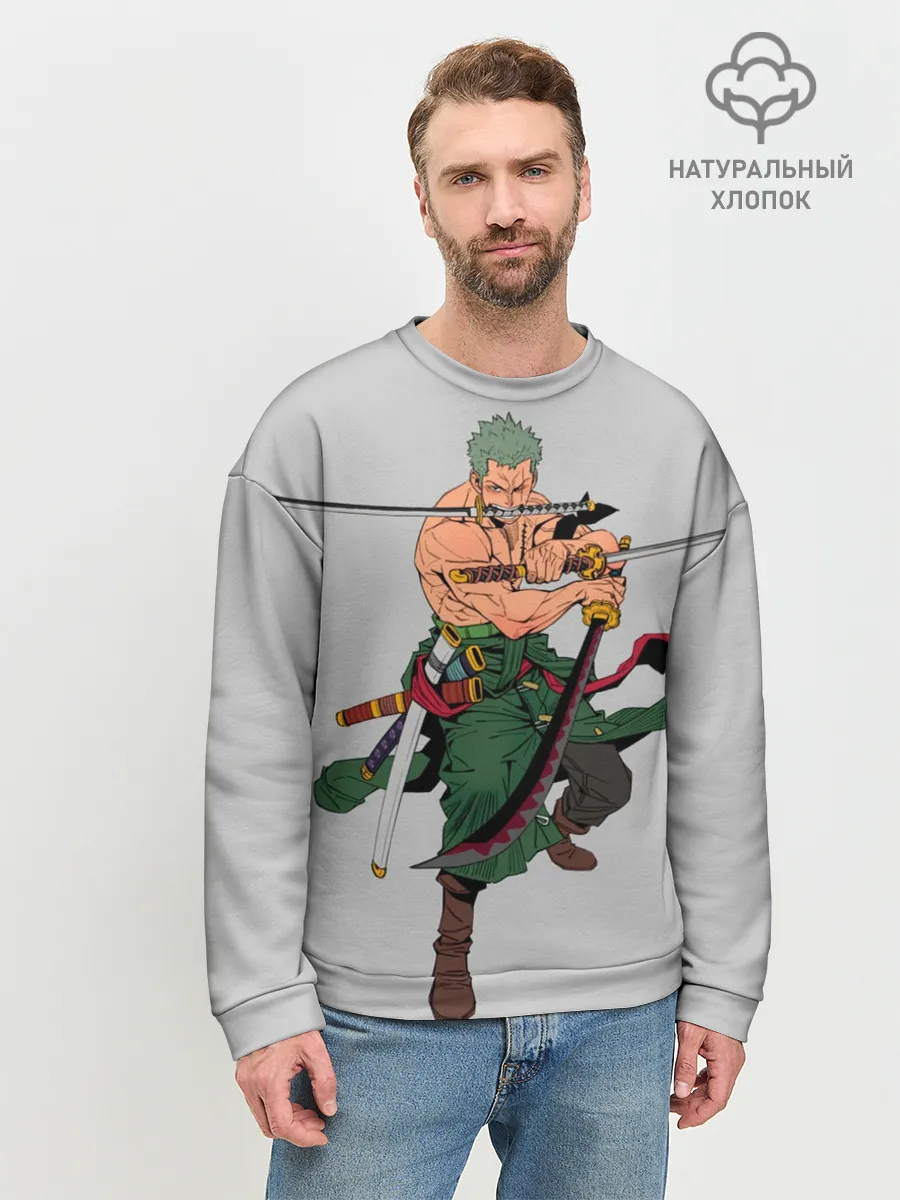 Мужской свитшот базовый / Арт Ророноа Зоро, One Piece