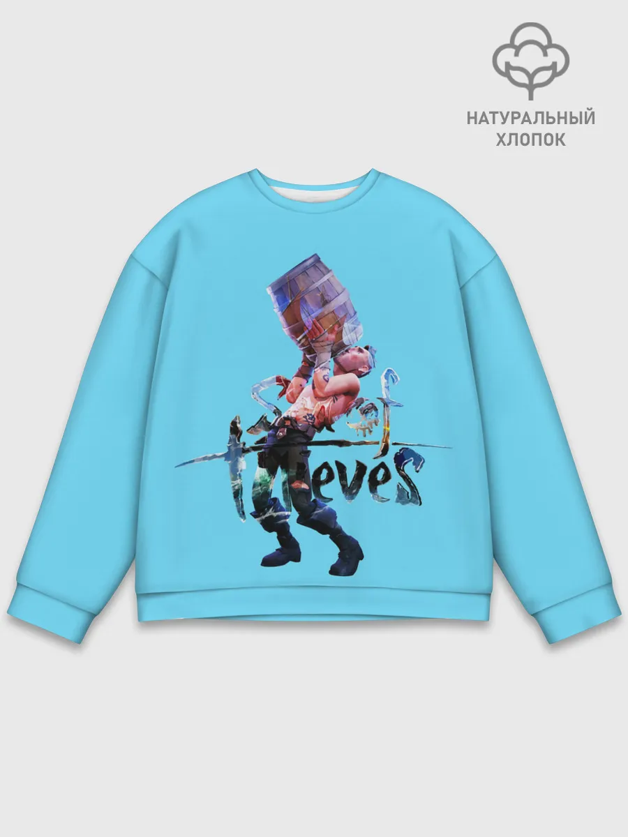 Мужской свитшот базовый / Пират с бочкой рома