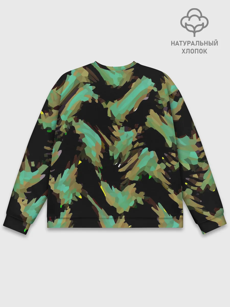 Мужской свитшот базовый / Изумрудные осколки кристаллов