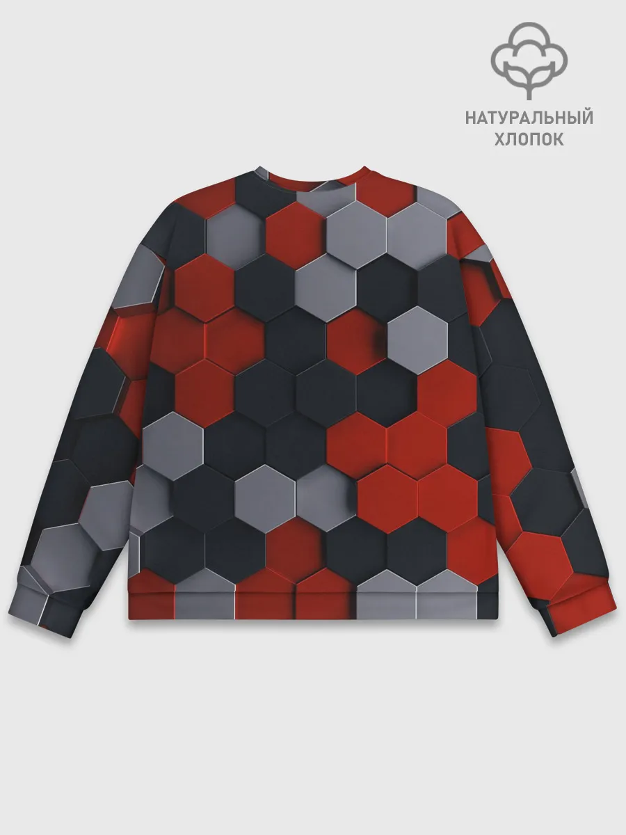 Мужской свитшот базовый / РАЗНОЦВЕТНЫЕ СОТЫ 3D
