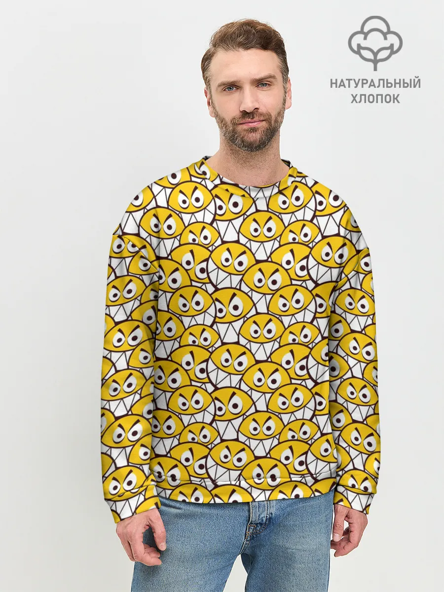 Мужской свитшот базовый / Злые Смайлы