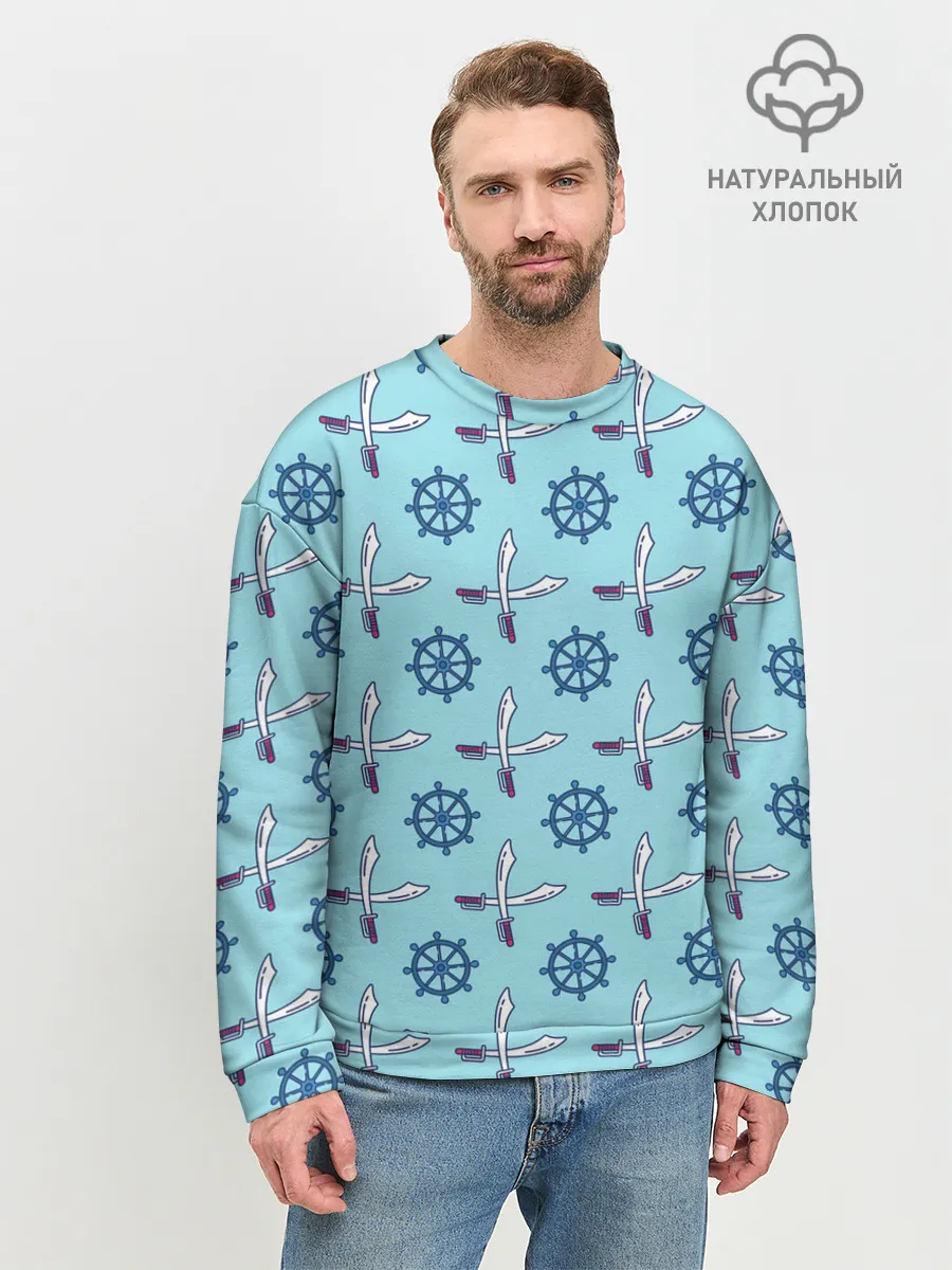 Мужской свитшот базовый / Пиратский фон