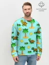 Мужской свитшот базовый / черепашки и пальмы