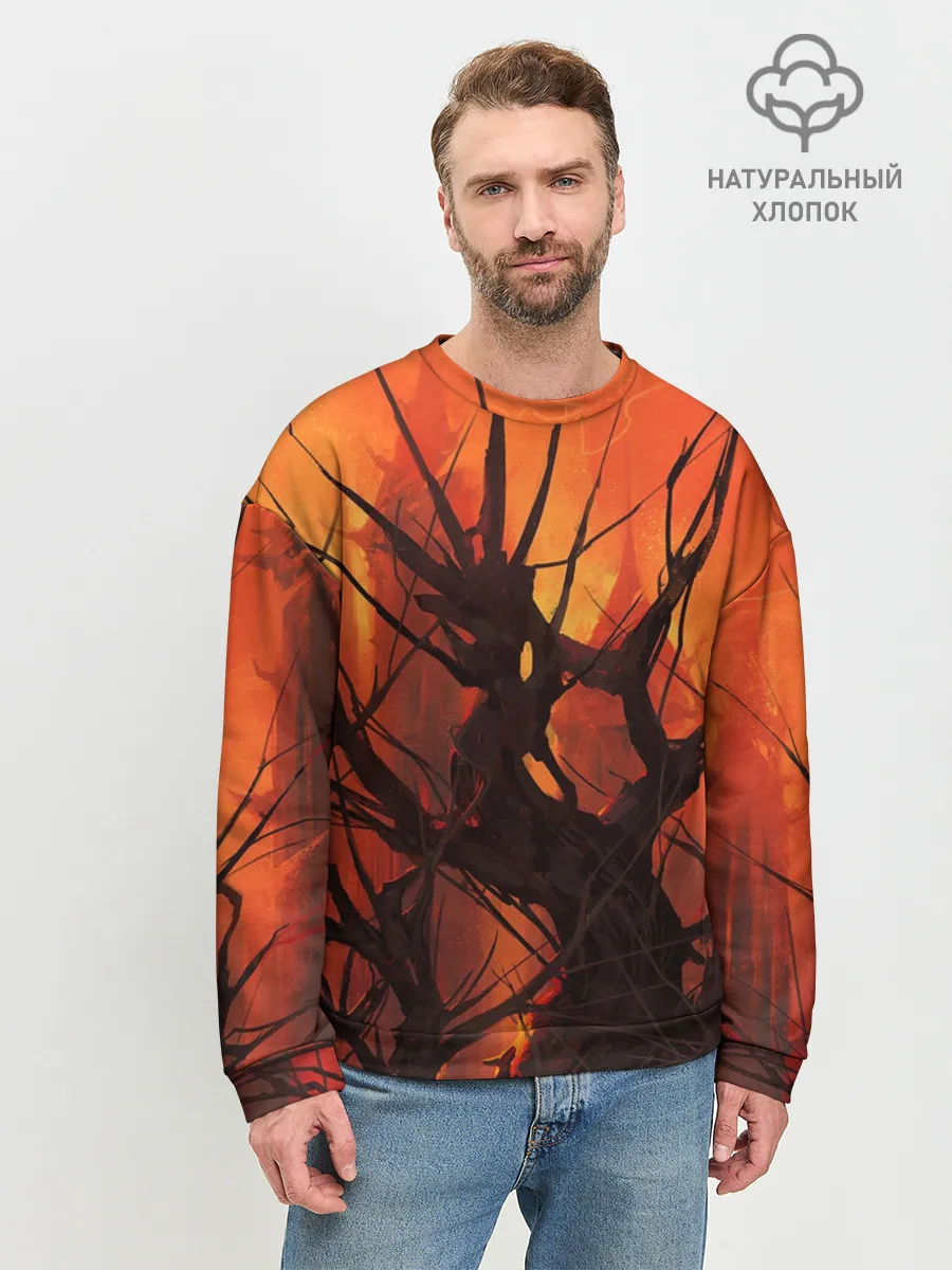 Мужской свитшот базовый / ДРЕВО ХАОС 3D