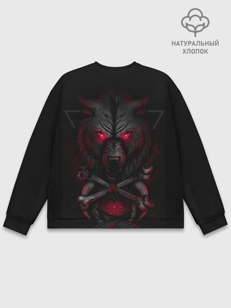 Мужской свитшот базовый / Волк 3D