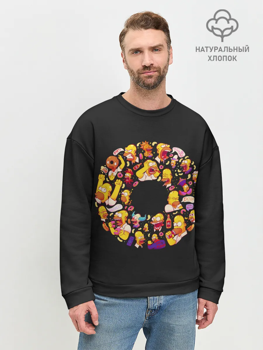 Мужской свитшот базовый / Пончик Гомер