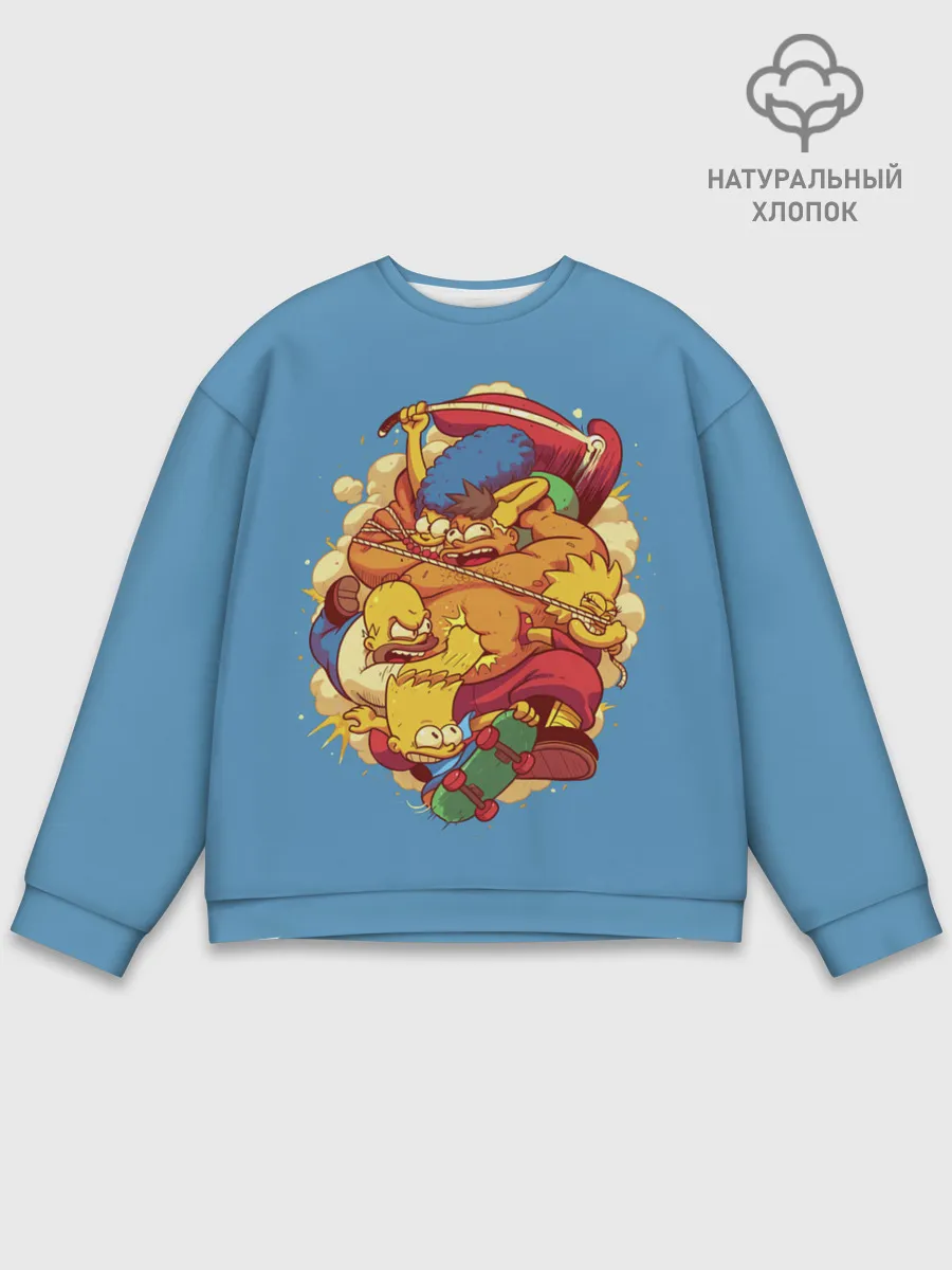 Мужской свитшот базовый / Драка с Симпсонами