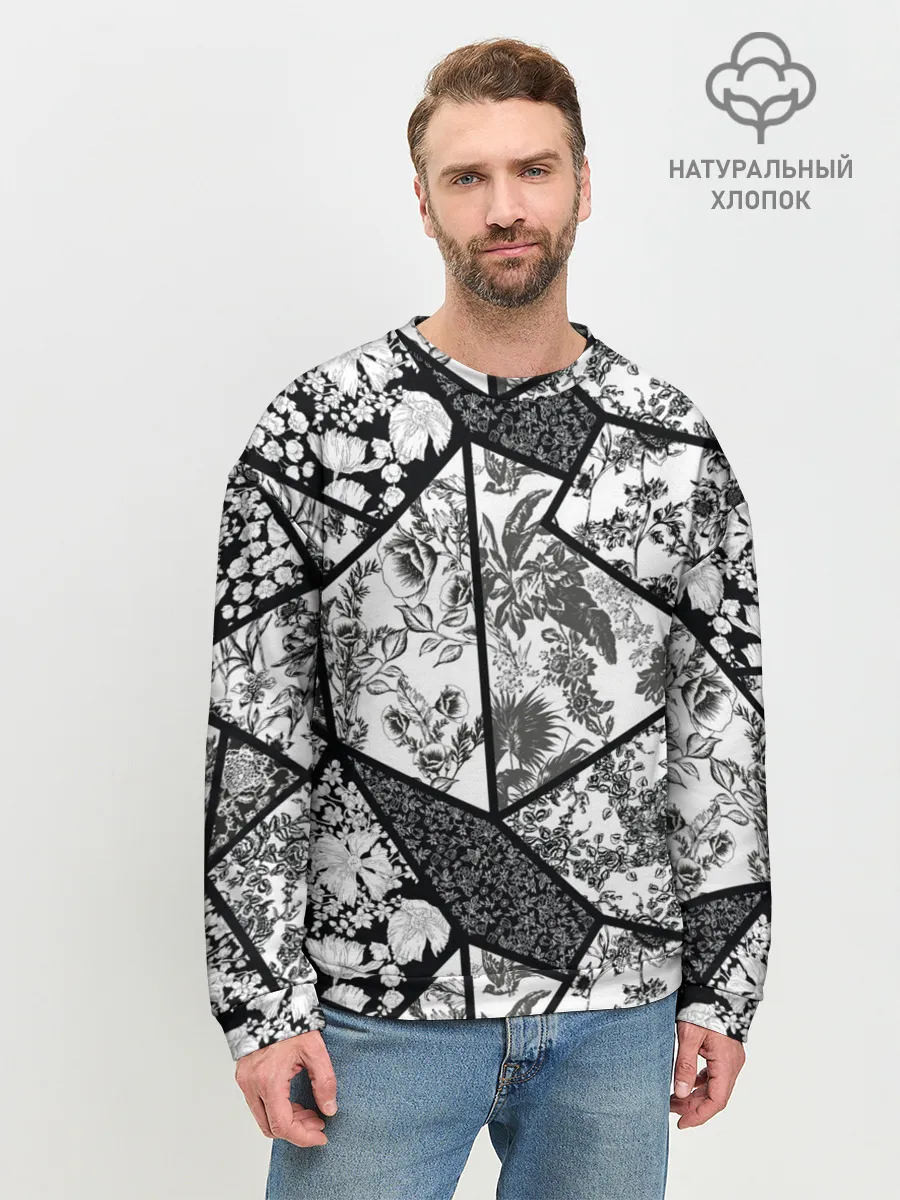 Мужской свитшот базовый / Цветочный Кинцуги / Kintsugi