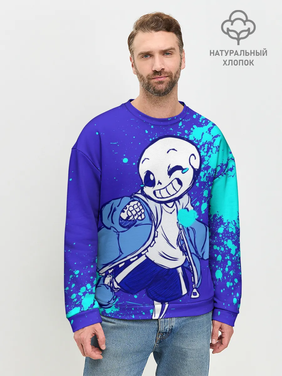 Мужской свитшот базовый / UNDERTALE SANS BLUE