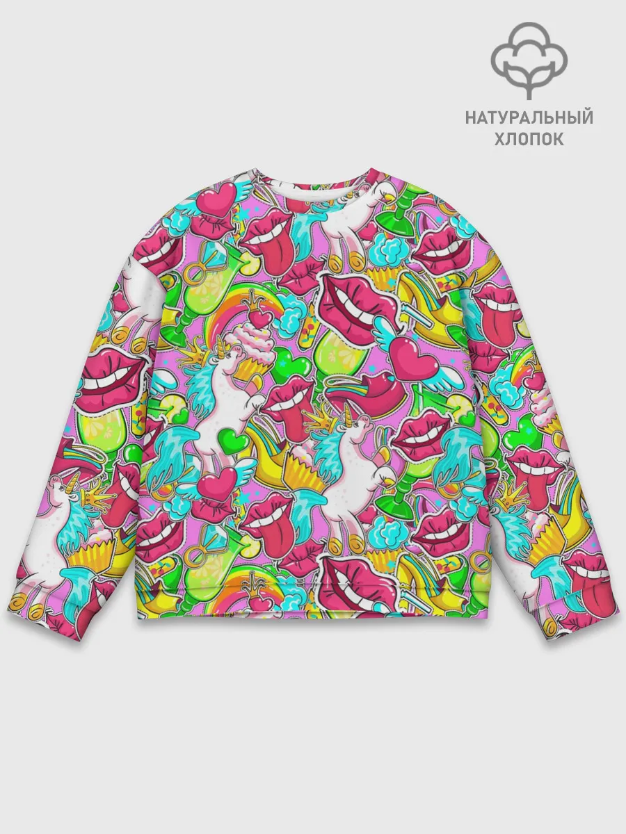 Мужской свитшот базовый / Губы фреш