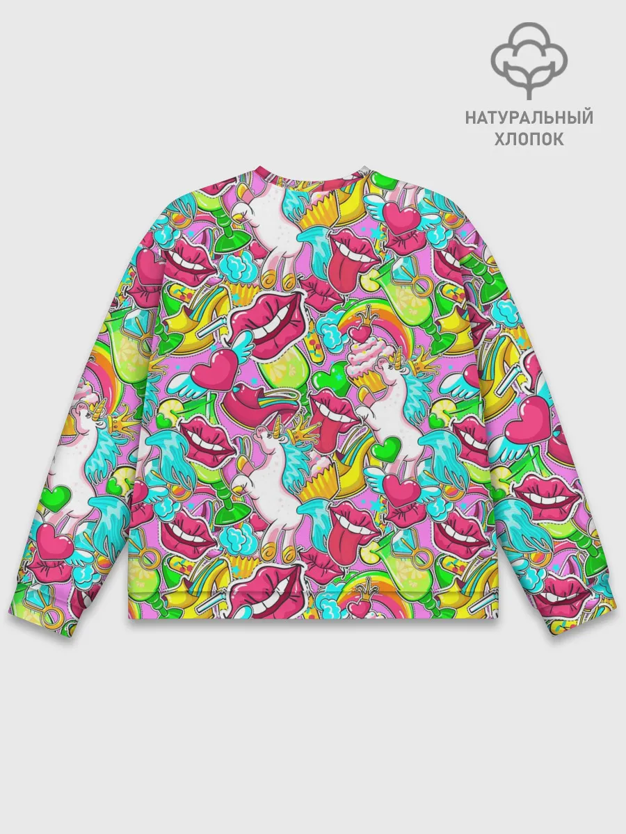 Мужской свитшот базовый / Губы фреш